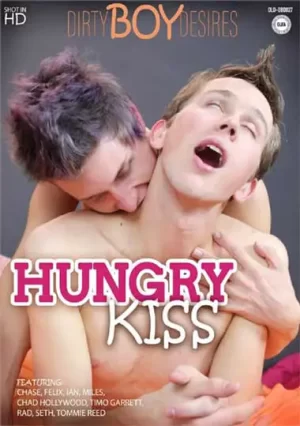 Hungry Kiss. In a gay porn movie, hot emo twinks engage in submissive, unconditional sex with young gay guys, sucking their dicks and anal fucking.