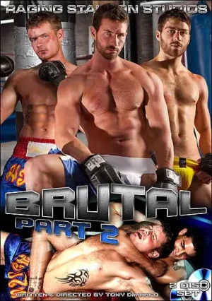 Brutal Part 2. Gay porn parody feature aggression, domination, and raw sex collide. Muscle sport men face off in a fierce finale of fighting and fucking.