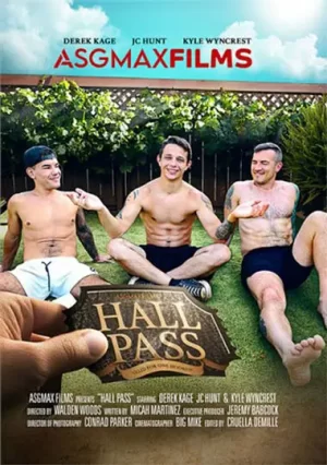 Hall Pass. Gay porn film feature sizzling drama where a Hall Pass sparks forbidden experiments. Passionate romance, raw desire, and wild encounters await.